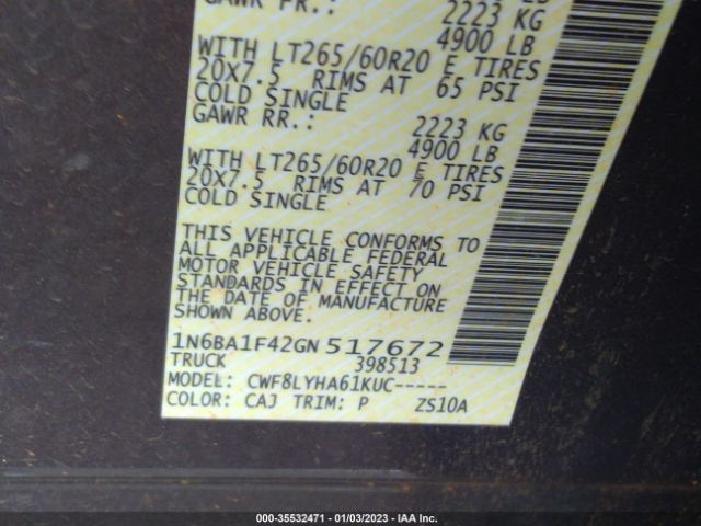 1N6BA1F42GN517672 Nissan Titan Xd Platinum Reserve