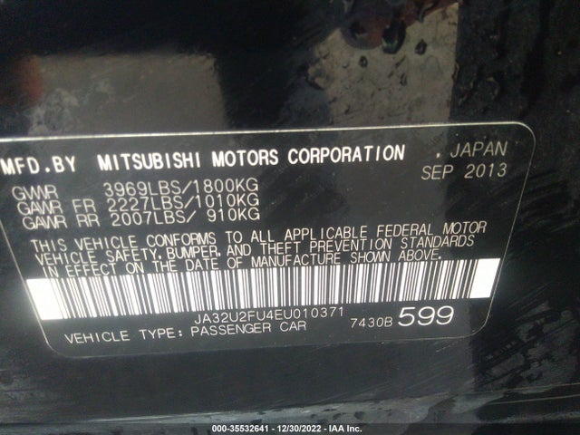 JA32U2FU4EU010371 Mitsubishi LANCER ES