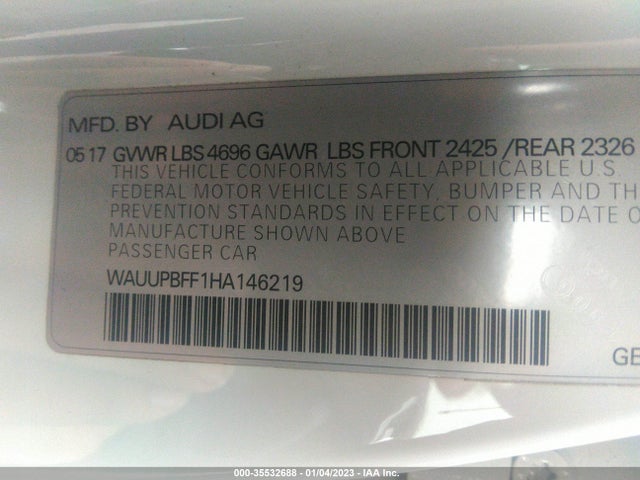 WAUUPBFF1HA146219 Audi A3 Sportback E-tron Premium