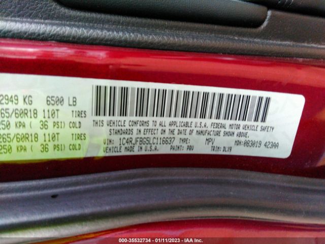 1C4RJFBG5LC116637 Jeep Grand Cherokee Limited