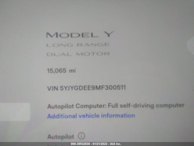 Tesla Model Y Long Range 2021 5YJYGDEE9MF300511 Image 9