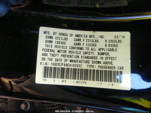 Honda Accord Sedan Ex-l 2014 1HGCR2F89EA192632 Image 9