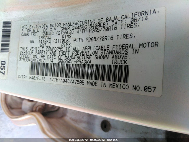 Toyota Tacoma Prerunner 2014 3TMJU4GN4EM171114 Image 10