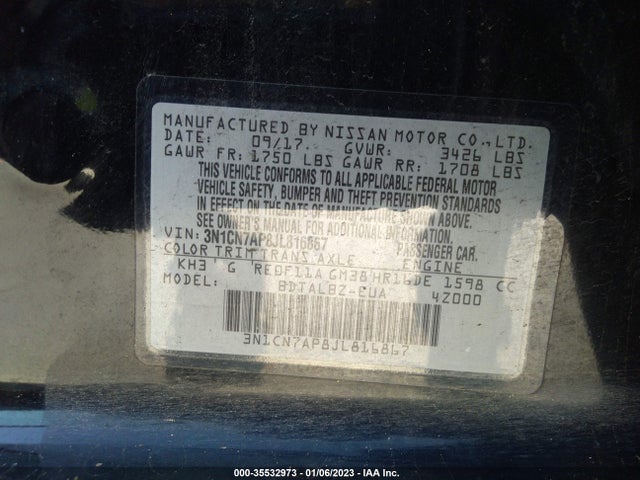 2018 Nissan Versa, VIN: 3N1CN7AP8JL816867