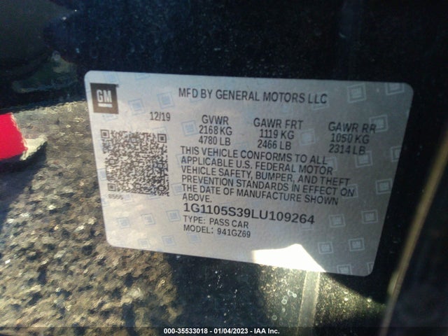2020 Chevrolet Impala, VIN: 1G1105S39LU109264