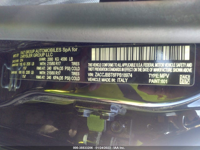 Jeep Renegade Latitude 2015 ZACCJBBT6FPB18974 Image 10