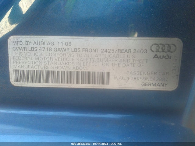 WAUJF78K59N042887 Audi A4 2.0t Prem