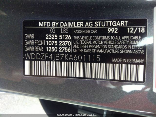 WDDZF4JB7KA601115 Mercedes-Benz E-class E 300