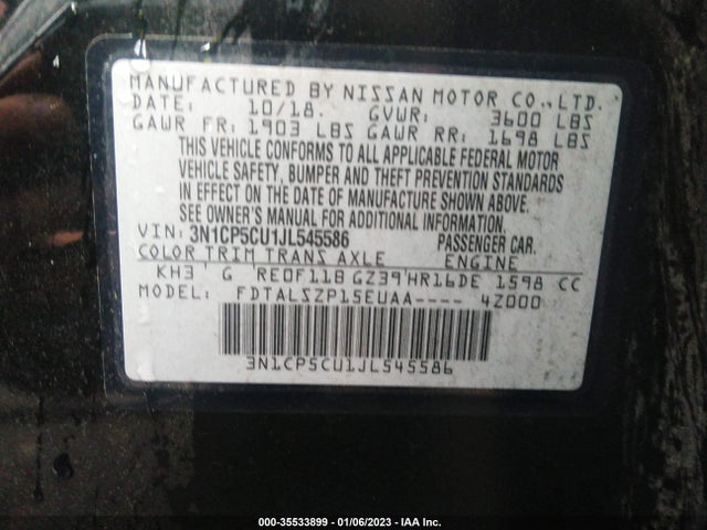 Nissan KICKS SV 2018 3N1CP5CU1JL545586 Image 9