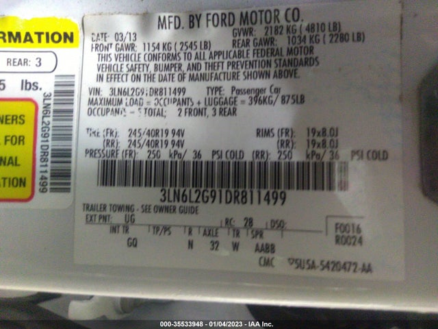 Lincoln MKZ 2013 3LN6L2G91DR811499 Image 9