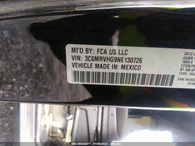 2022 Ram Promaster, VIN: 3C6MRVHG9NE130726