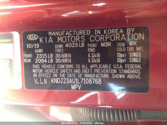 KNDJ23AU1L7108768 KIA SOUL LX
