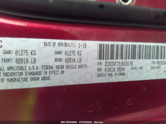 Dodge CHARGER R/T 2018 2C3CDXCT2JH233136 Image 9