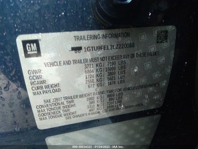1GTU9FEL2LZ220088 GMC Sierra 1500 Denali
