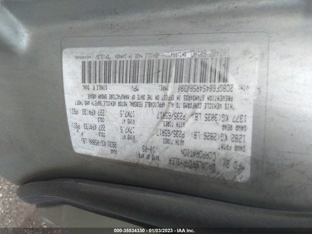 2004 CHRYSLER PACIFICA VIN: 2C8GF68454R580380