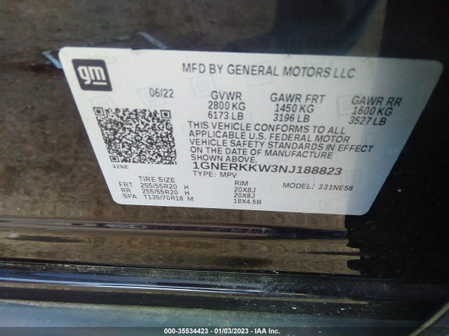 Chevrolet Traverse Premier 2022 1GNERKKW3NJ188823 Image 9