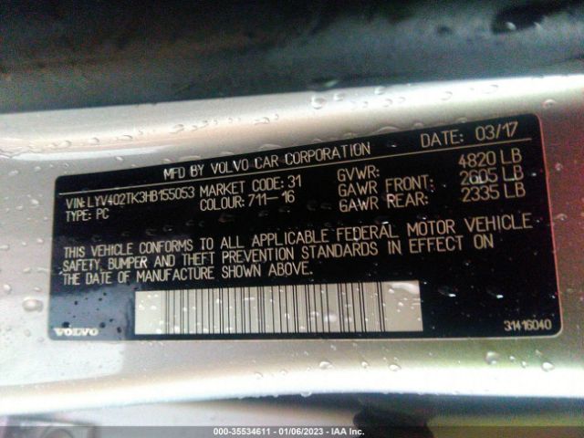 LYV402TK3HB155053 Volvo S60 INSCRIPTION