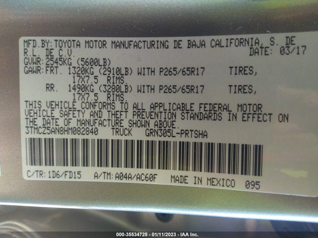 2017 Toyota Tacoma, VIN: 3TMCZ5AN8HM082840