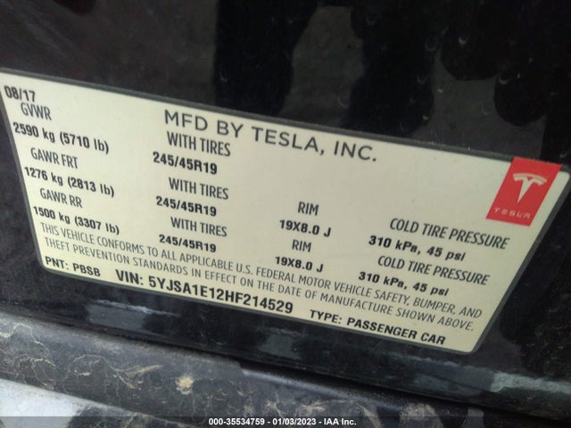 Tesla MODEL S 2017 5YJSA1E12HF214529 Image 10
