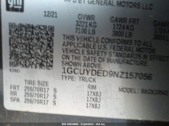 Chevrolet Silverado 1500 Ltd Lt 2022 1GCUYDED9NZ157056 Image 9