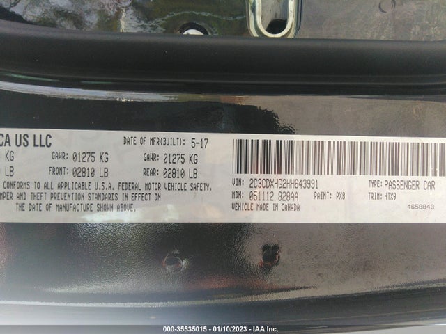 Dodge Charger Sxt 2017 2C3CDXHG2HH643991 Image 9