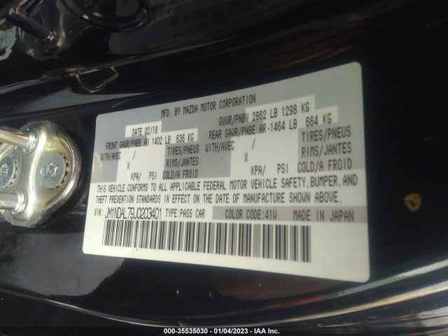 2018 Mazda MX-5 Miata, VIN: JM1NDAL79J0203401