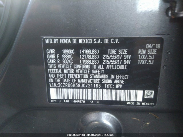 Honda HR-V LX 2018 3CZRU6H39JG721163 Image 9