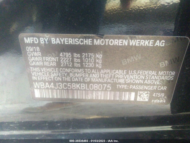 BMW 4 Series 430i Xdrive 2019 WBA4J3C58KBL08075 Image 11