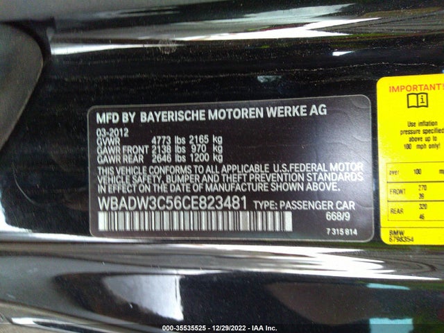 BMW 3 Series 328i 2012 WBADW3C56CE823481 Image 10