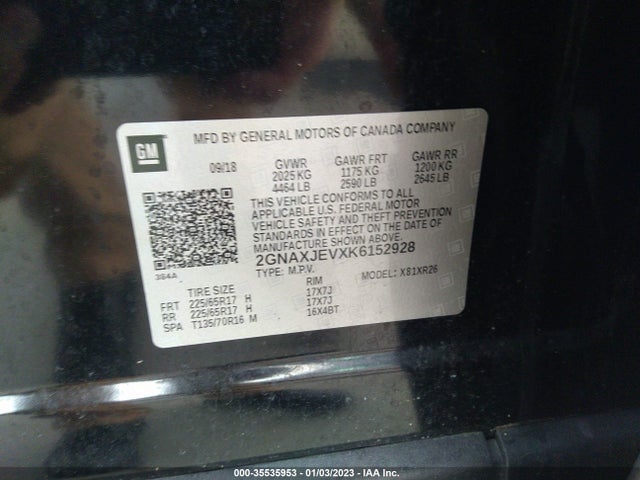 Chevrolet EQUINOX LT 2019 2GNAXJEVXK6152928 Image 10