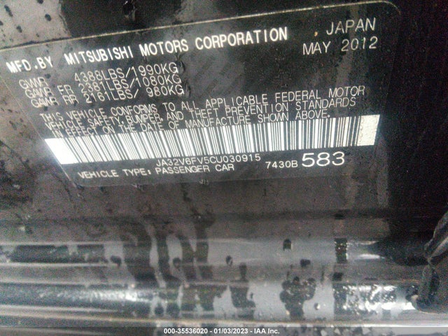 JA32V6FV5CU030915 Mitsubishi Lancer