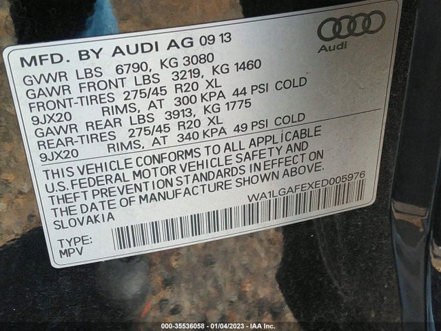 WA1LGAFEXED005976 Audi Q7 3.0t Premium Plus