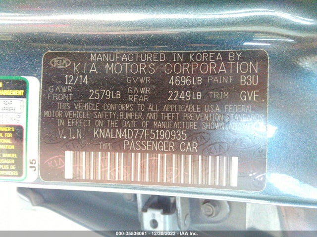 2015 Kia Cadenza, VIN: KNALN4D77F5190935