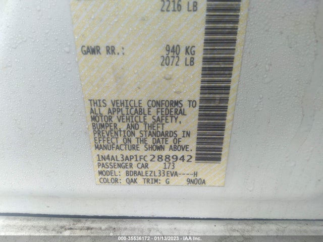 2015 Nissan Altima, VIN: 1N4AL3AP1FC288942