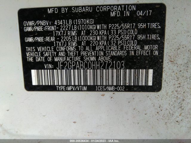 JF2GPABC0HH272103 Subaru Crosstrek Premium