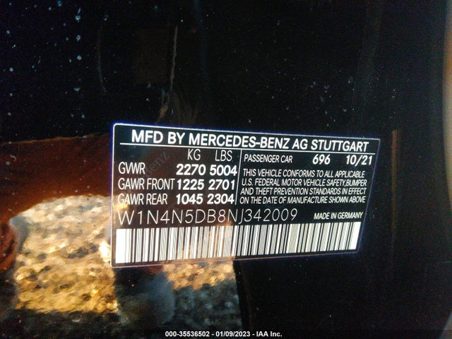 2022 Mercedes-Benz GLA-Class, VIN: W1N4N5DB8NJ342009