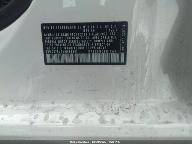 2021 Volkswagen Jetta, VIN: 3VWC57BU7MM096863