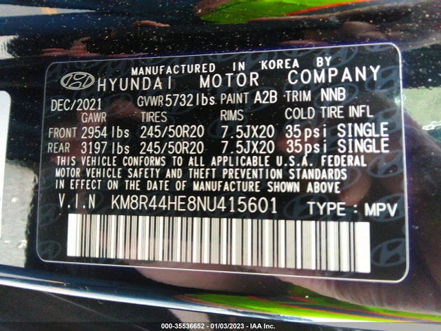 2022 Hyundai Palisade, VIN: KM8R44HE8NU415601