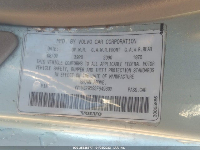 Volvo S40 2003 YV1VS29593F949892 Image 10