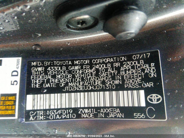 2017 Toyota Prius, VIN: JTDZN3EU0HJ071310