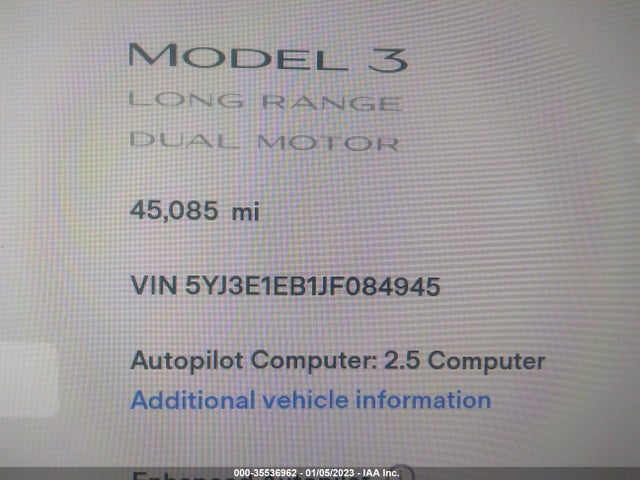 Tesla MODEL 3 2018 5YJ3E1EB1JF084945 Image 8