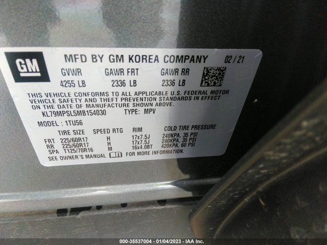 Chevrolet Trailblazer Lt 2021 KL79MPSL5MB154030 Image 9