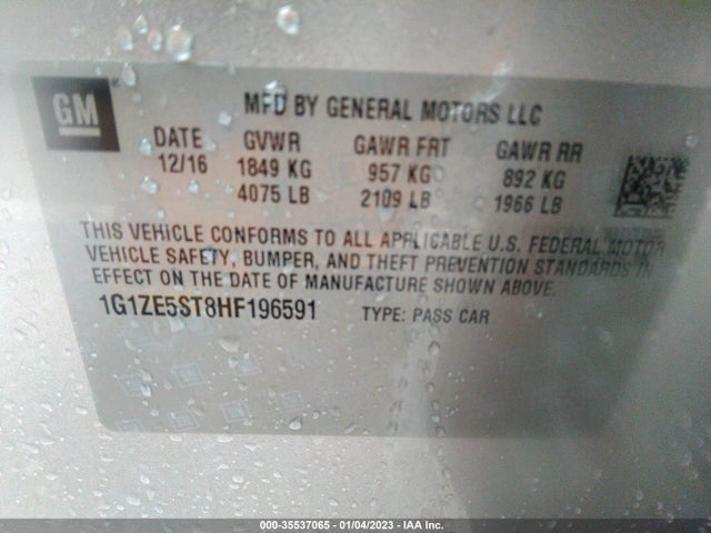 2017 Chevrolet Malibu, VIN: 1G1ZE5ST8HF196591