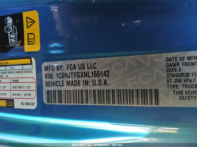 Jeep Gladiator High Altitude 2022 1C6HJTFGXNL166142 Image 9