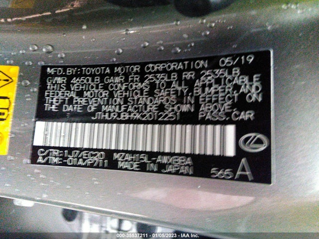2019 Lexus UX, VIN: JTHU9JBH9K2012251