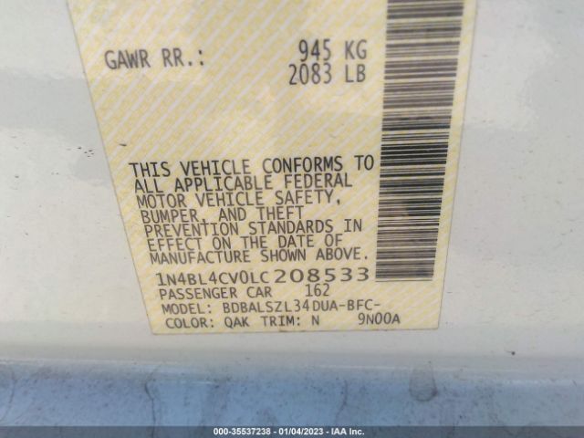 1N4BL4CV0LC208533 Nissan Altima 2.5 Sr