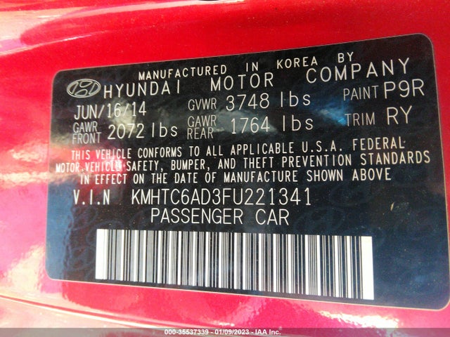 Hyundai Veloster Flex 2015 KMHTC6AD3FU221341 Image 9