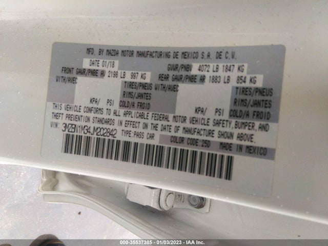2018 Mazda 3, VIN: 3MZBN1M34JM202842