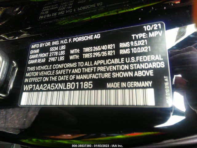 2022 Porsche Macan, VIN: WP1AA2A5XNLB01185