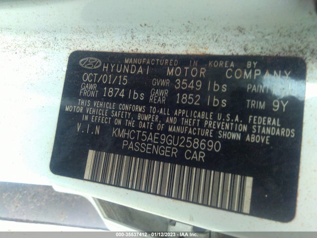 2016 HYUNDAI ACCENT SE VIN: KMHCT5AE9GU258690